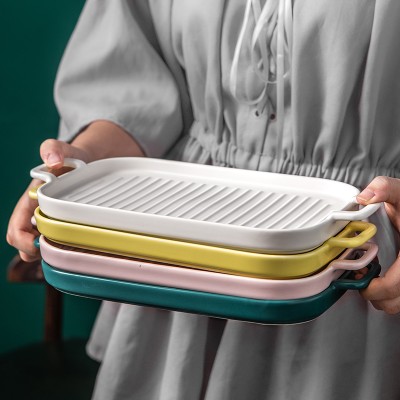 Nordic creative home goods baking plate dish kitchenware porcelain baking tray