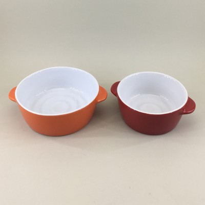 ceramic round shape oven dish with handles bakeware