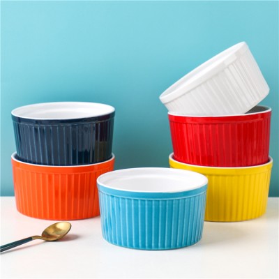 High quality home kitchen restaurant round color glazed ceramic ramekin dish